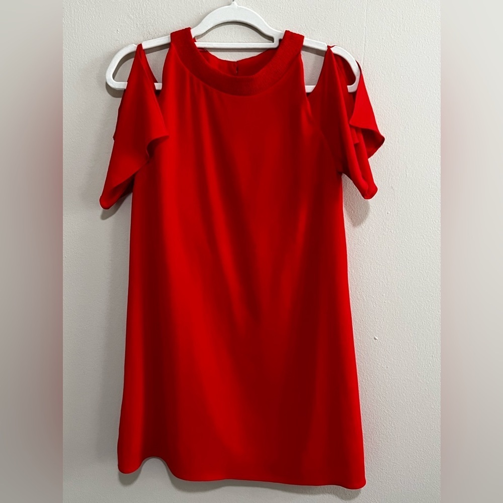 Zara Basic Collection Womens Size Red Cold-Should… - image 4